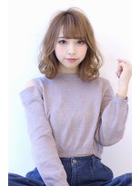 オーロ 緑地公園店(ORO)&nbsp;ことりベージュローライト大人かわいい小顔スリークボブ大人ボブ