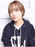 大人可愛い小顔美髪ナチュラルグラデーション丸みショートA2