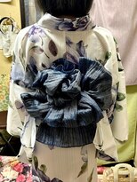 ヘアセットアップス(UP's) シンプルな大人浴衣には大人華やかな兵児帯結び(*´▽｀*)