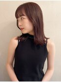 チェリーカラー×暖色カラー×ピンクブラウン×ミディアム×20代
