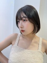 ロンドアベニール 北千住(Lond avenir) 【韓国ヘア】顎下ボブ　前髪パーマ　グレーベージュ　西田大樹