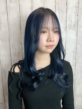 ビューティドレッセヤマノ 池袋パルコ(Beauty Dresse YAMANO) 【レイヤー】【ロング】【韓国風】【ネイビーカラー】