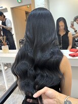 ブレンド 渋谷(BLend)&nbsp;グレージュマチルダボブインナーグレージュ 前髪ブルーブラック