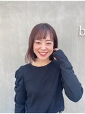 前下がりボブ×秋色ボルドー