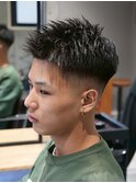 MEN'S/束感アップバングショート×スキンフェード/短髪フェード