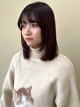 ユニバイリサ 天神大名店(uni by risa) ラベンダー ブリーチなしダブルカラー ミディアムレイヤー