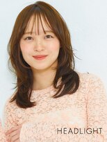 アーサスバイヘッドライト 印西千葉ニュータウン店(ursus byHEADLIGHT) くびれ韓国ミディアムレイヤー小顔似合わせ前髪ミルクブラウン