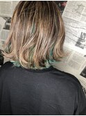 【奈良/inni hair】インナーカラーターコイズ