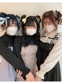 ガーリーなツインアップスタイル