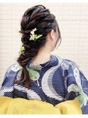浴衣／ヘアセット／編みおろし
