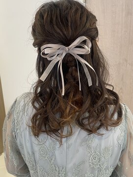 シュピネ(choupinet) リボンハーフアップ