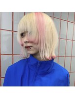 ペレ 渋谷(PELE)&nbsp;斜めバング/グレージュカラー/デザインカラー/渋谷/渋谷駅