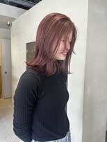 ヘアー アイス ルーチェ(HAIR ICI LUCE) ブリーチなしダブルカラー赤みブラウン暖色カラー/中西