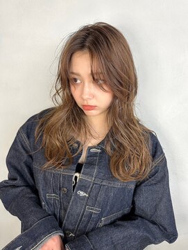 ソワ 錦糸町(soi) ミルクティーベージュ_ グレーベージュレイヤーロング前髪パーマ