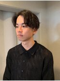 メンズセンター分けニュアンスパーマ