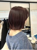 深みワインレッドカラー外ハネボブ
