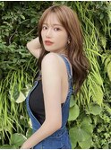 シースルーバング2wayバング韓国ヘアフェミニンロング似合わせ