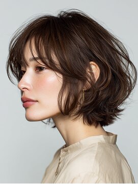 クラゲヘアー/小顔/ココアベージュ/オリーブグレー/川西