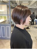 髪質改善艶感似合わせ丸みショート耳かけ顔周りレイヤーショート