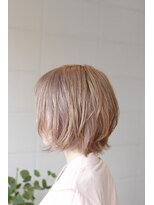 リラ ヘア サロン(rela hair salon)&nbsp;切りっぱなしボブ×ホワイティピンク
