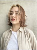 ミルクティーベージュダブルカラーインナーカラーケアブリーチ