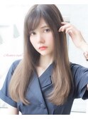 AFLOAT明日香の大人かわいい アッシュベージュ センターパート