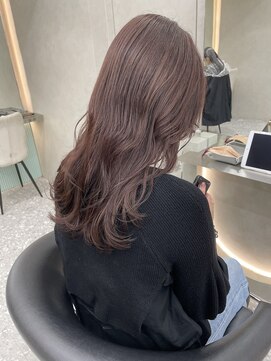 ロンドメリア 天神大名店(Lond Melia) ★斜めバングミディアムヘアグレージュカラーシルキーベージュ★