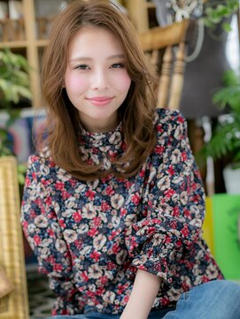 カバーヘア イヴ 戸頭店(COVER HAIR EVE) バレイヤージュ波巻き韓国風レイヤーロングc5戸頭20代30代40代