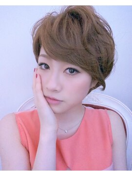 オリジンズヘアーセカンド 守谷店(Origins hair 2nd) 似合わせふんわりショート×ベージュカラー×BYKARTE 5step TR