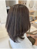 白髪ぼかしハイライト×レイヤースタイル