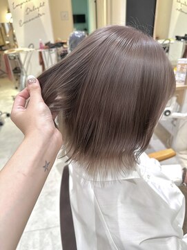 ヘアーメイクブランニュー セントラル 西大寺店(hair make Brand new central) 透明感ミルクティーベージュケアブリーチボブレイヤー西大寺奈良