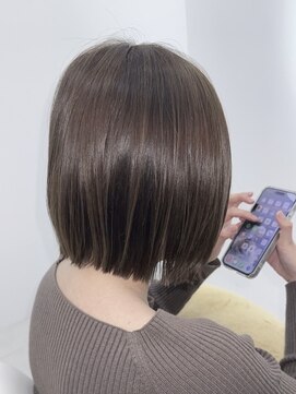 カラーハイライトハッシュカットレイヤーカットボブ髪質改善