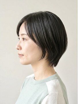 ブロッサム 東久留米店(Blossom) 大人ショートボブ×ブリーチなしカラー◎丸みショート前髪あり