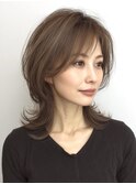 大人ショートレイヤー白髪ぼかし脱白髪染め40代50代60代原宿