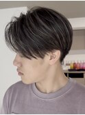 センターパートツーブロックアップバングサーフカールマッシュ