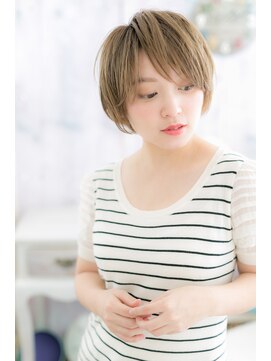 ミック 日暮里店(miq) 大人ガーリー♪プラチナベージュ小顔ショートミニウルフb1