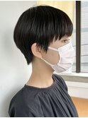 黒髪ショートカットマッシュショートヘアベリーショートカット