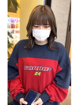 シェルハ(SHELHA) クビレボブ ブリーチカラー 韓国巻き クビレ巻き ベージュカラー