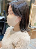 斜めバング/グレージュカラー/シルキーベージュ/韓国/渋谷