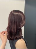 h_ ワインレッドカラー/斜めバング/シルキーベージュ/渋谷