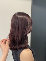 ペレ 渋谷(PELE)&nbsp;h_ ワインレッドカラー/斜めバング/シルキーベージュ/渋谷