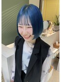 saraju ヒラノ ミニボブ ハイトーンブルー