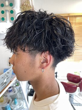 フラバー(flover) 【メンズ】波巻きパーマ、前下がりマッシュ、韓国、20代30代40代