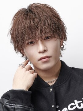 オーシャントーキョー 渋谷(OCEAN TOKYO) 波巻きパーマアッシュブラウンツーブロック