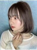 10代20代30代/ワンカールボブ透明感カラーオリーブベージュ