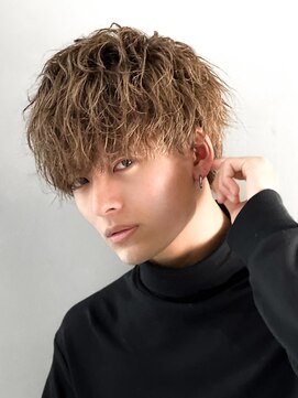エルマーク 梅田(L-MARK) マッシュナチュラルカラーマッシュメンズヘアカラーツーブロック