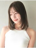 シースルーバングエアリーカールイメチェン前髪艶感モテ髪