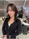 レイヤーカット×ダークブラウン
