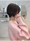 丸みショート/ピンクブラウンカラー