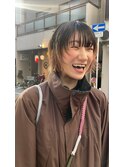 グレージュミニウルフレイヤーカットショートヘアハイライト